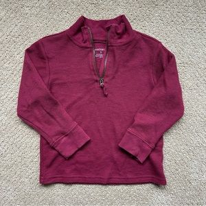 Boys Long Sleeve Burgandy Pull Over with Zipper Detail, Healthtex, Size 3T
